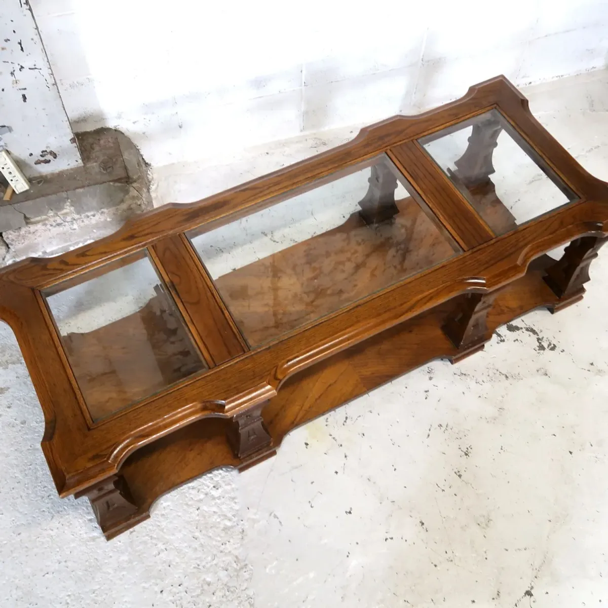 MERSMAN アンティーク コーヒーテーブル ガラストップ