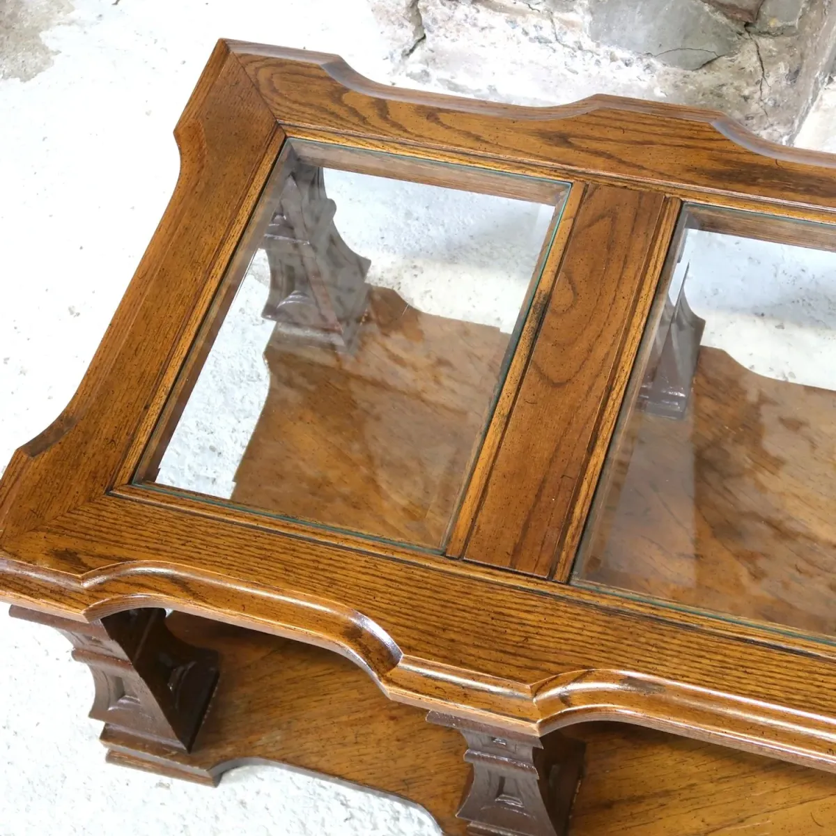 MERSMAN アンティーク コーヒーテーブル ガラストップ