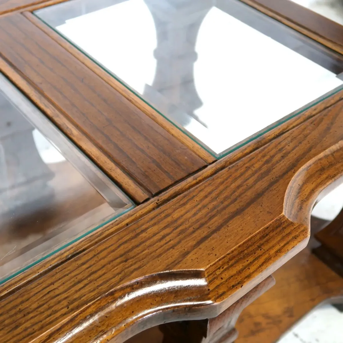 MERSMAN アンティーク コーヒーテーブル ガラストップ