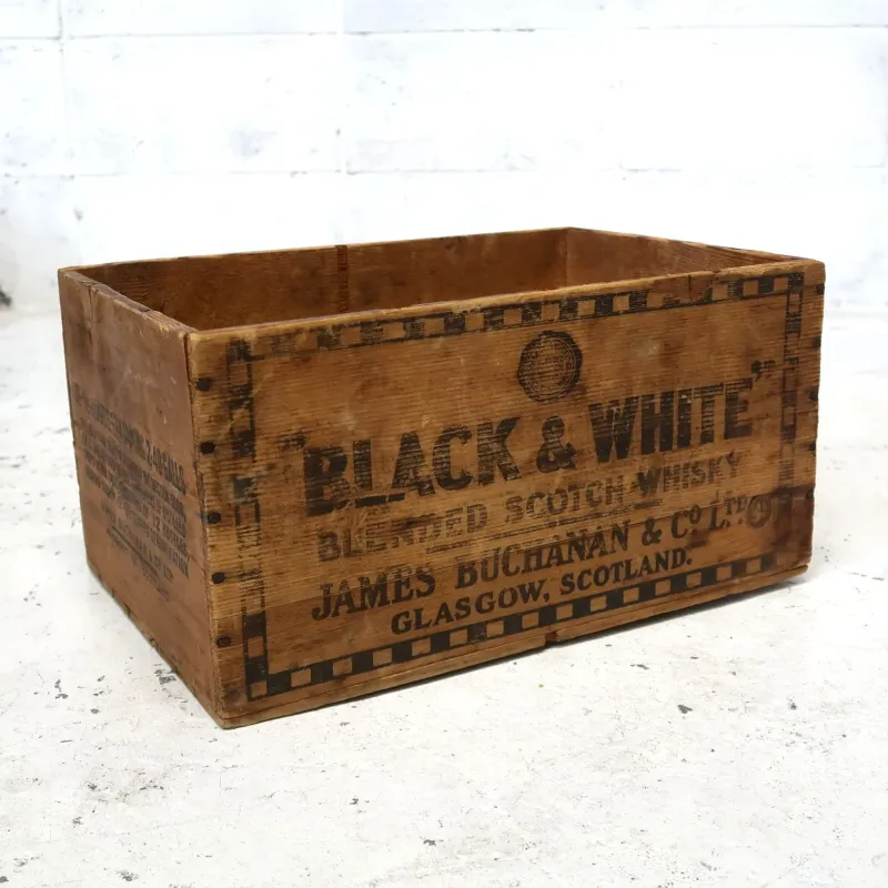 BLACK & WHITE ビンテージ ウッドボックス