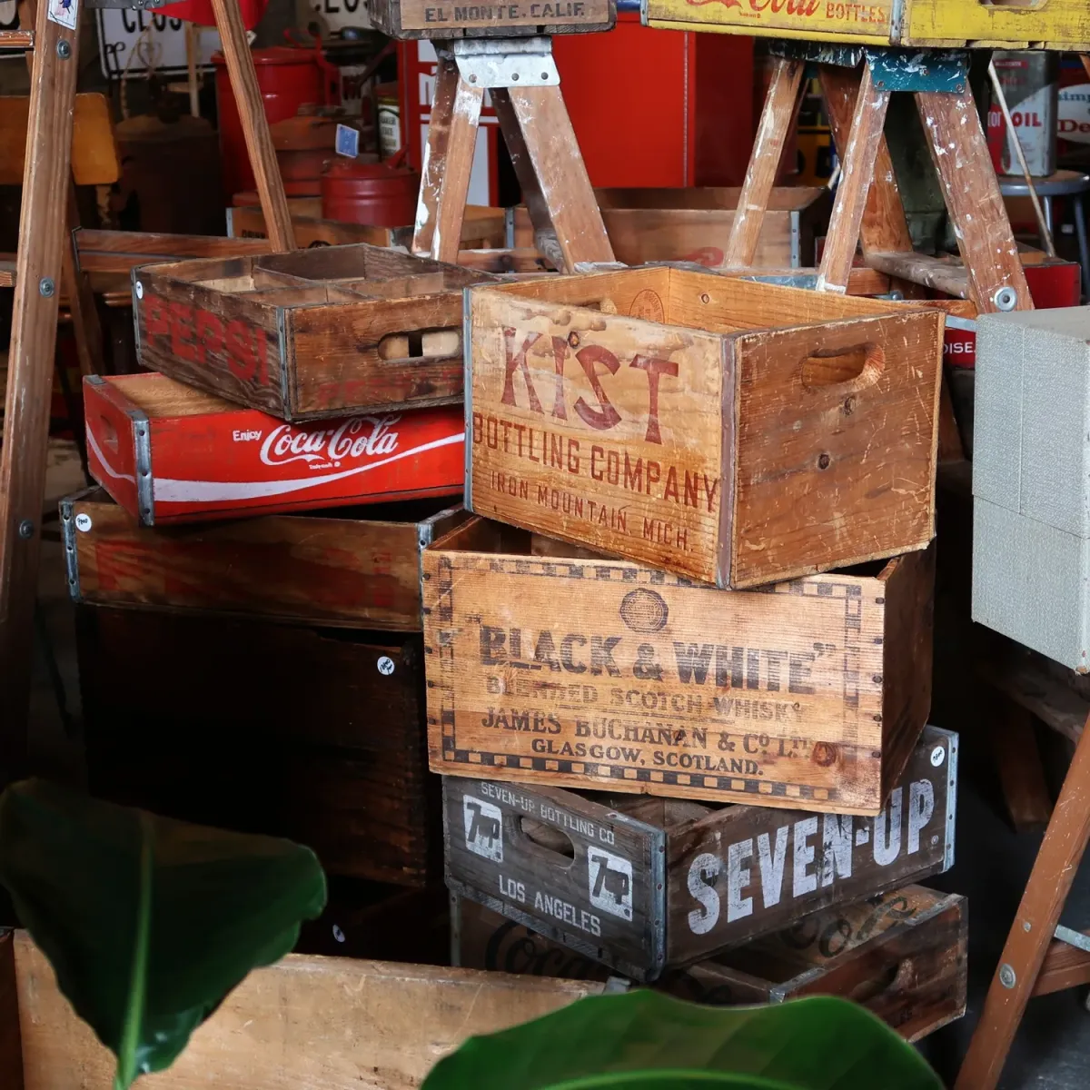 BLACK & WHITE ビンテージ ウッドボックス