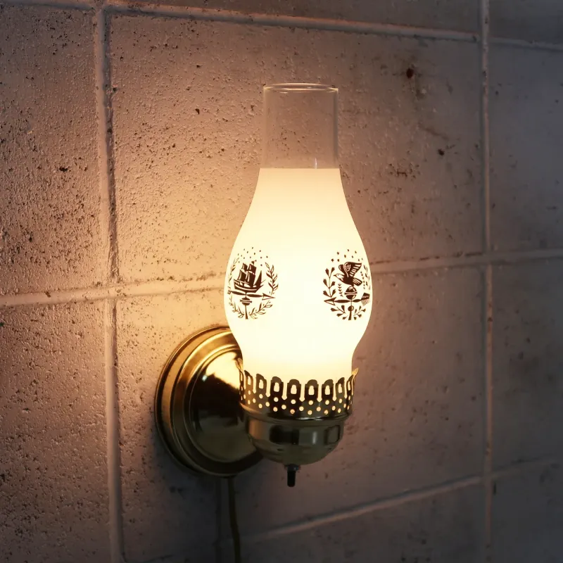 ビンテージ ガラス×メタル ブラケットランプ