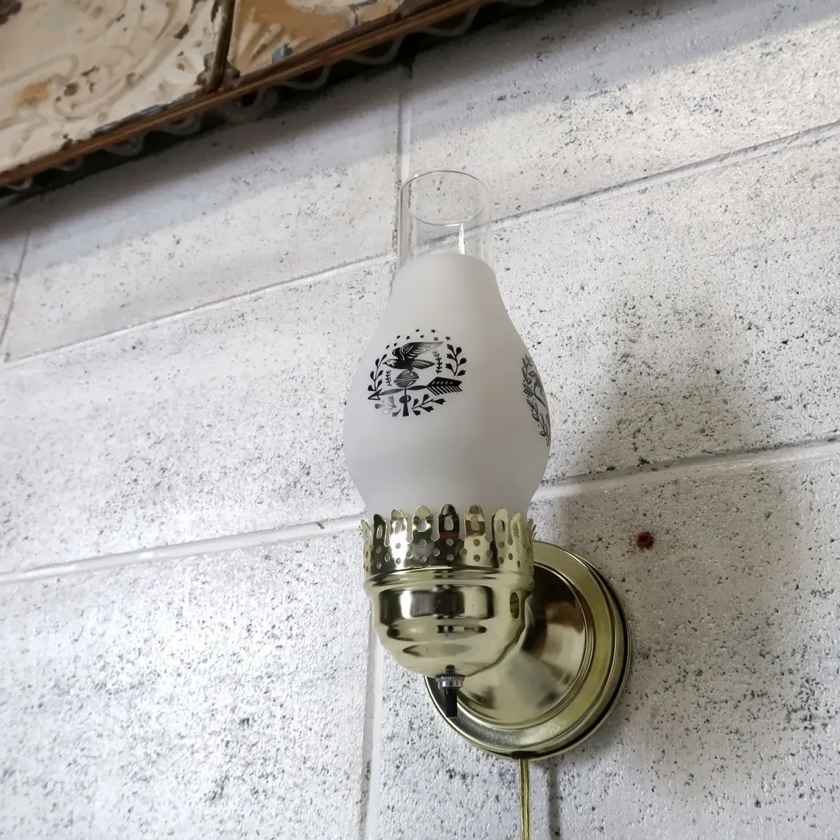 ビンテージ ガラス×メタル ブラケットランプ