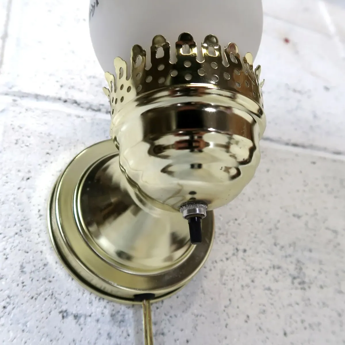 ビンテージ ガラス×メタル ブラケットランプ