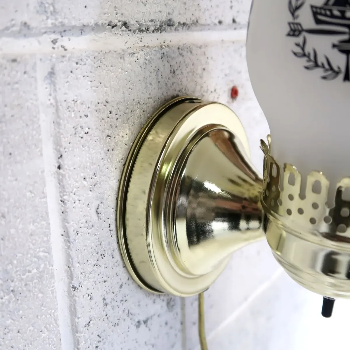 ビンテージ ガラス×メタル ブラケットランプ