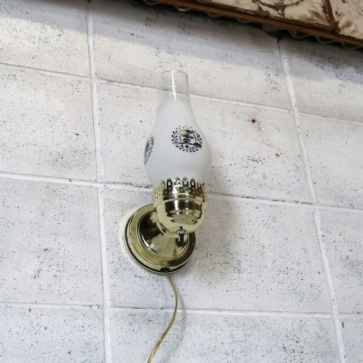 ビンテージ ガラス×メタル ブラケットランプ