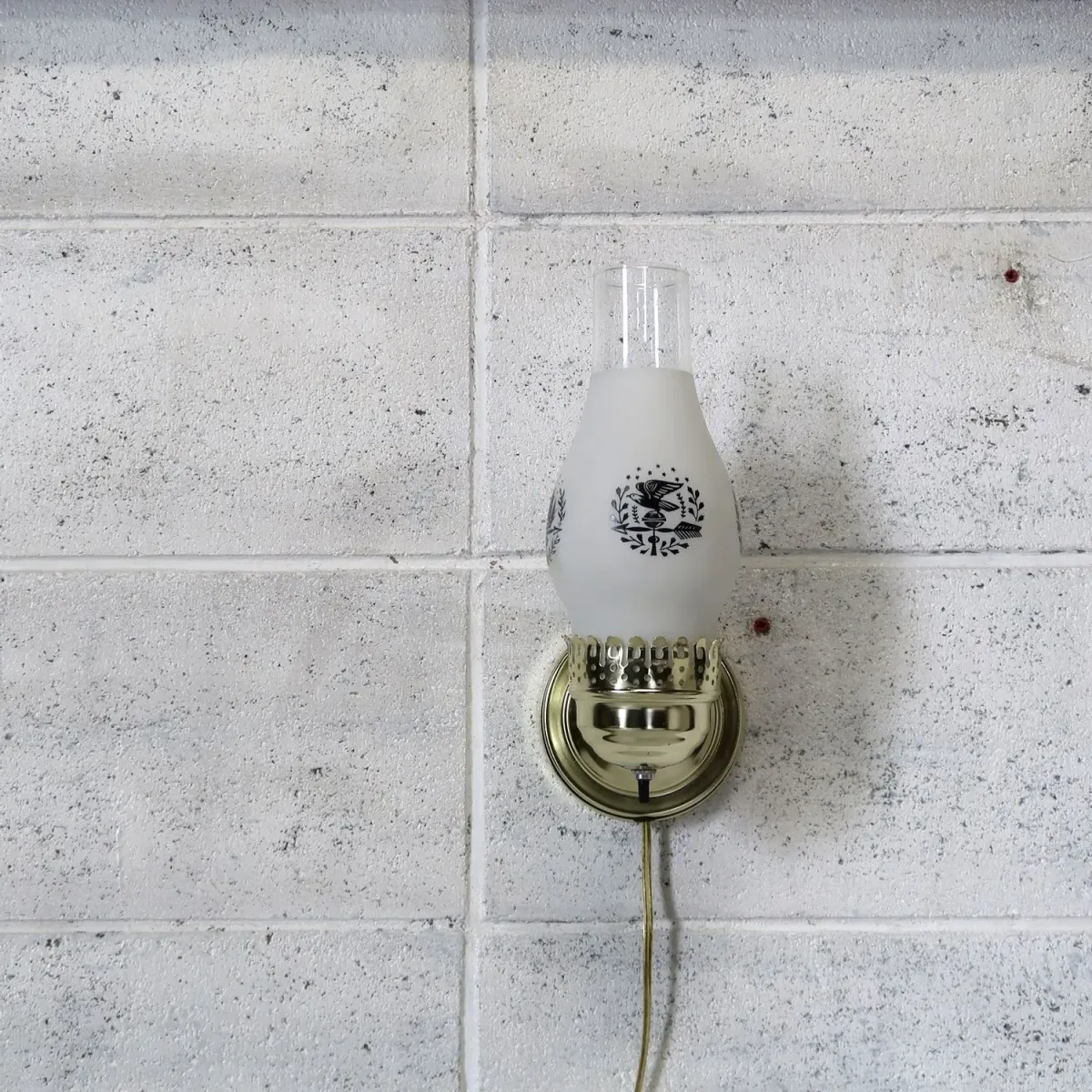 ビンテージ ガラス×メタル ブラケットランプ