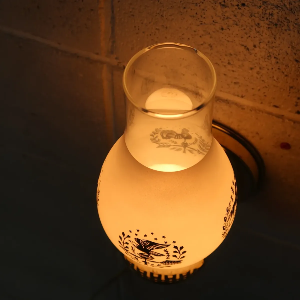 ビンテージ ガラス×メタル ブラケットランプ