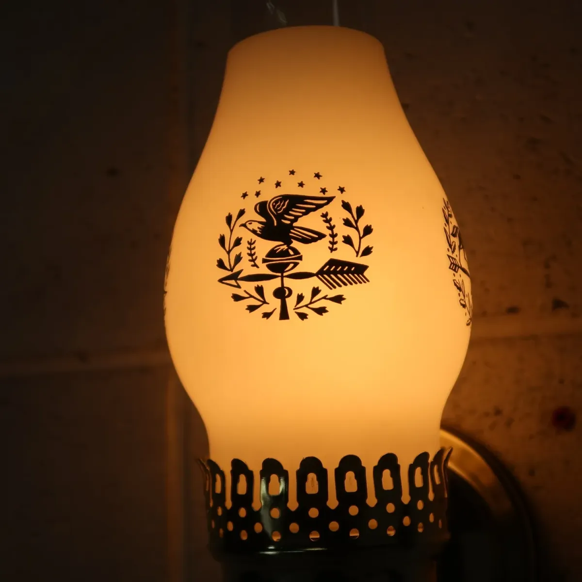 ビンテージ ガラス×メタル ブラケットランプ