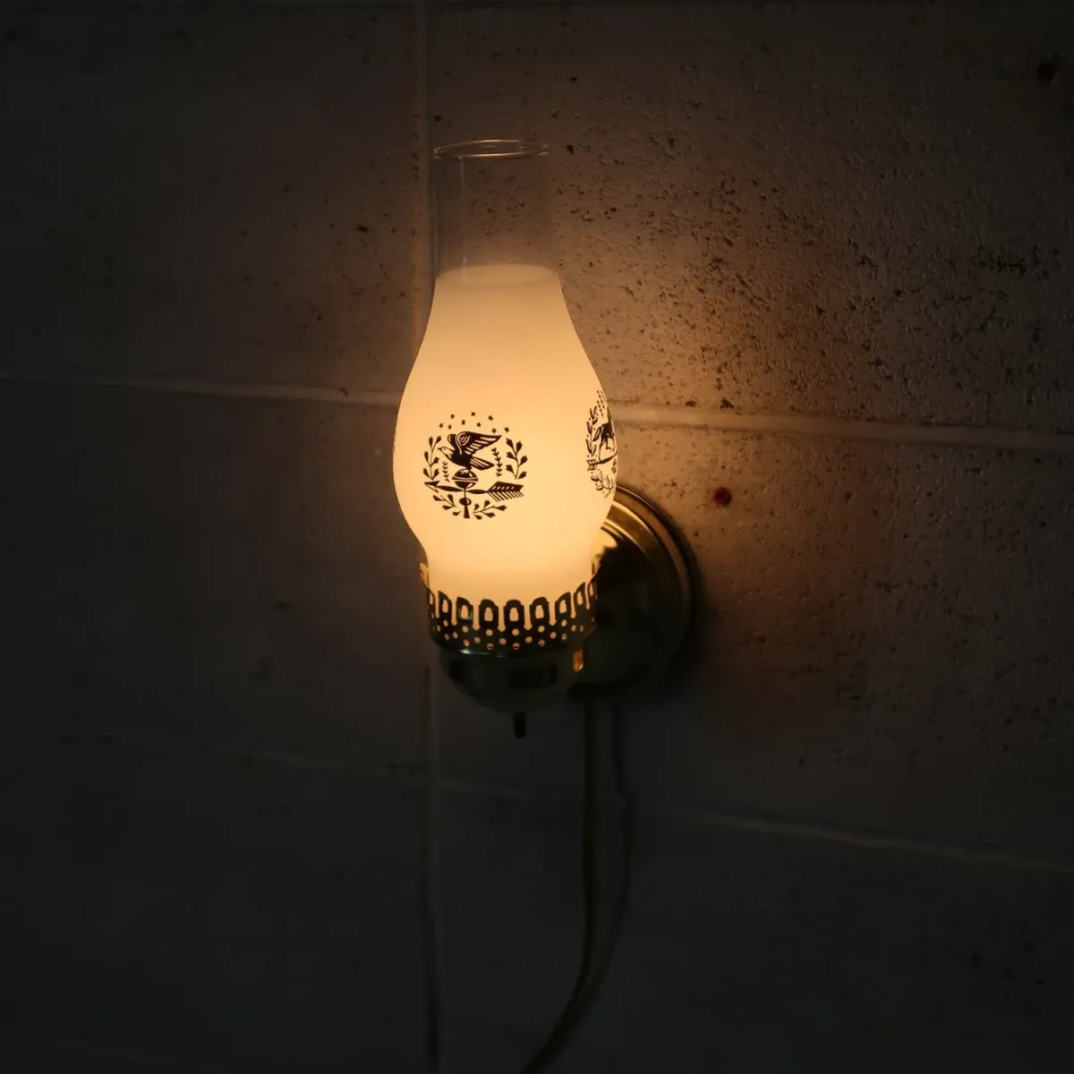 ビンテージ ガラス×メタル ブラケットランプ