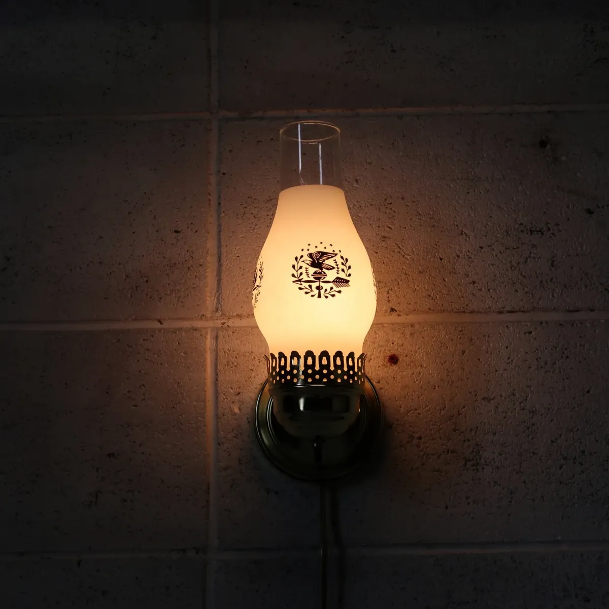 ビンテージ ガラス×メタル ブラケットランプ