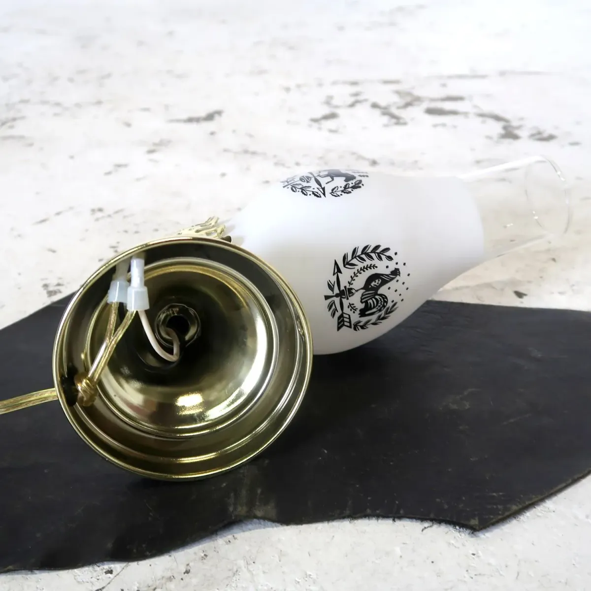 ビンテージ ガラス×メタル ブラケットランプ