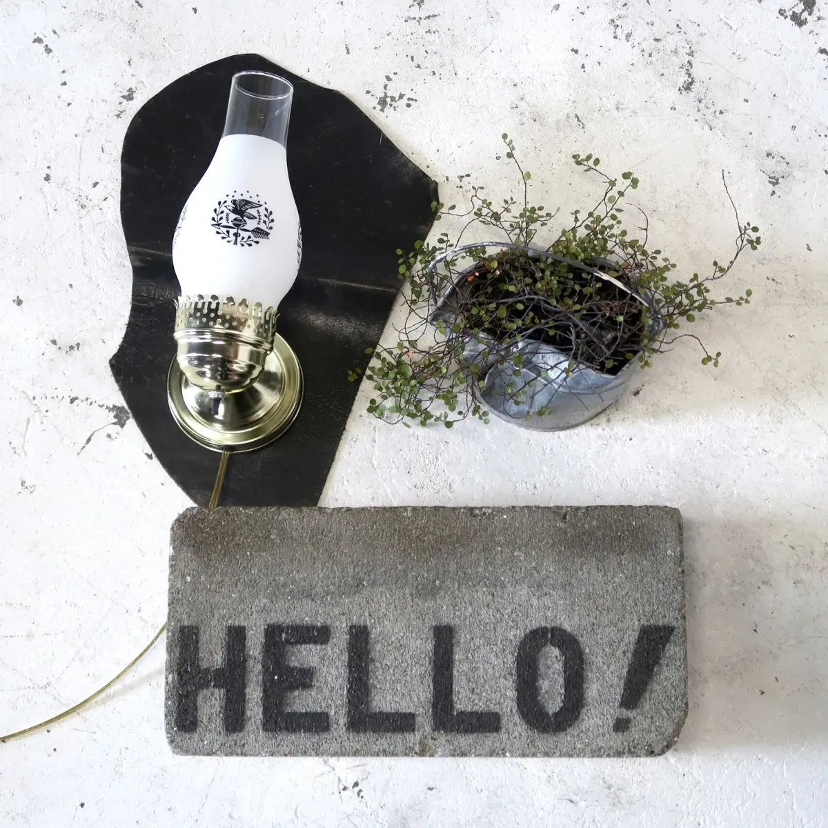 ビンテージ ガラス×メタル ブラケットランプ