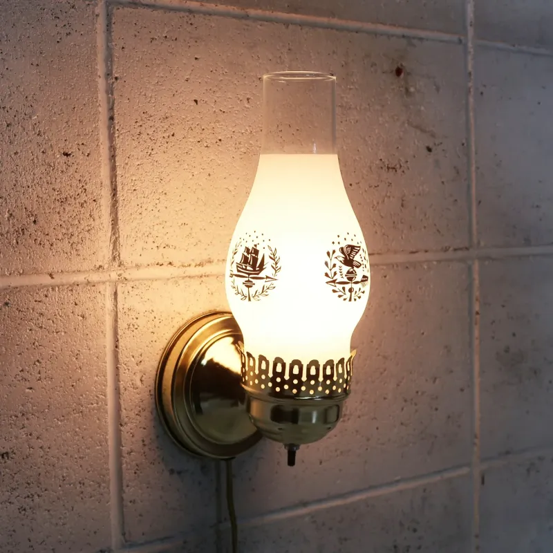 ビンテージ ガラス×メタル ブラケットランプ