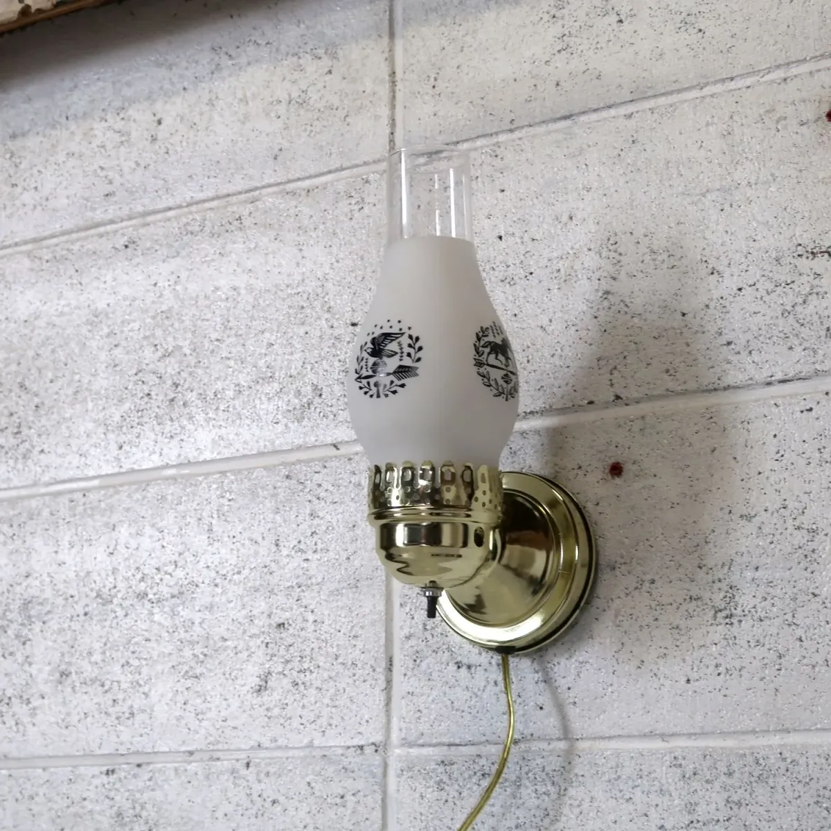 ビンテージ ガラス×メタル ブラケットランプ