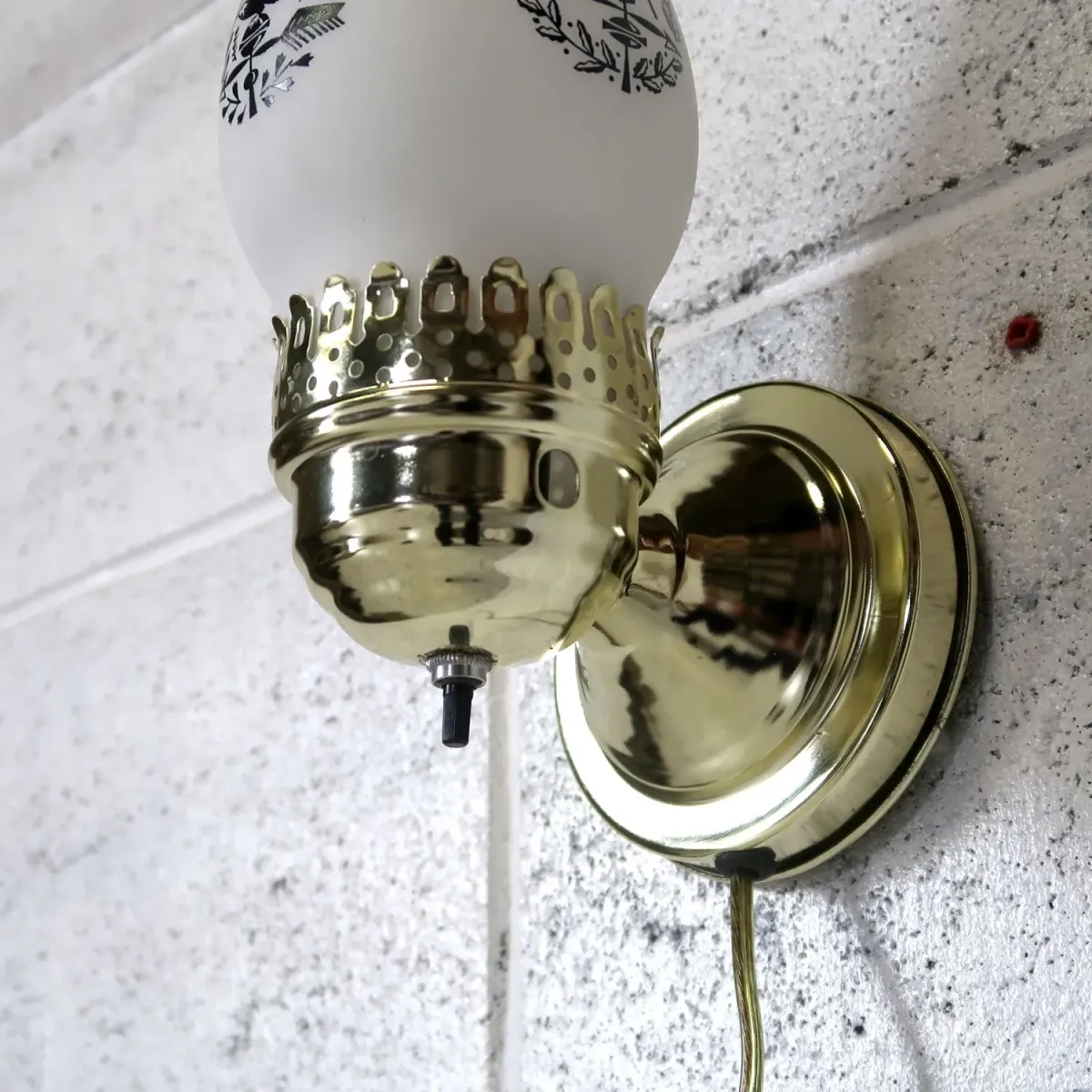 ビンテージ ガラス×メタル ブラケットランプ