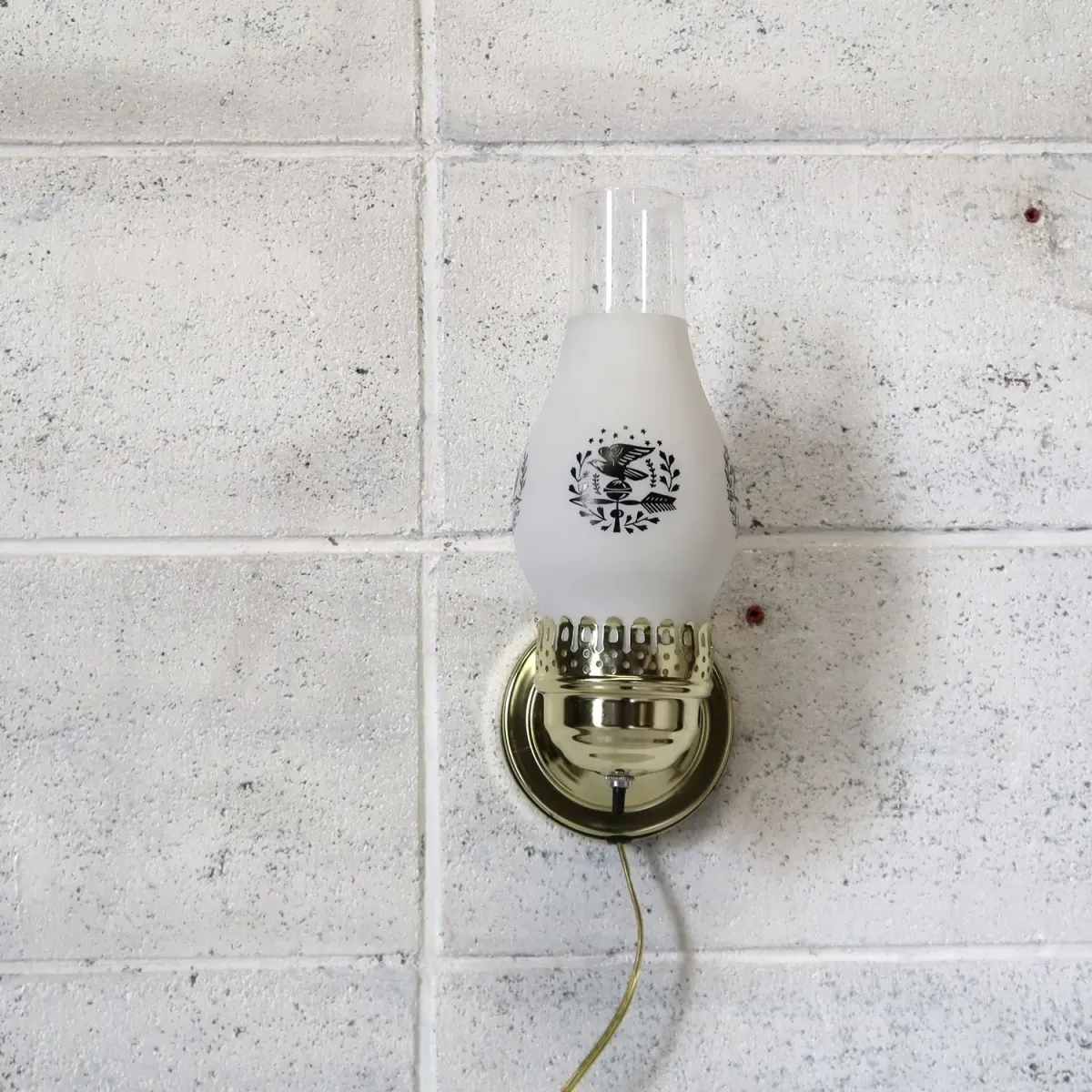 ビンテージ ガラス×メタル ブラケットランプ