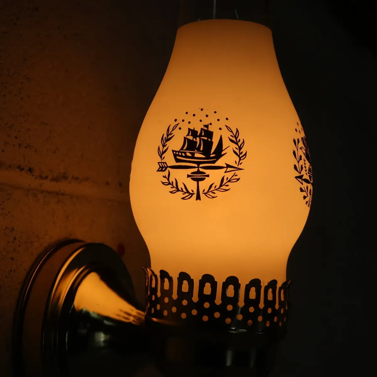 ビンテージ ガラス×メタル ブラケットランプ