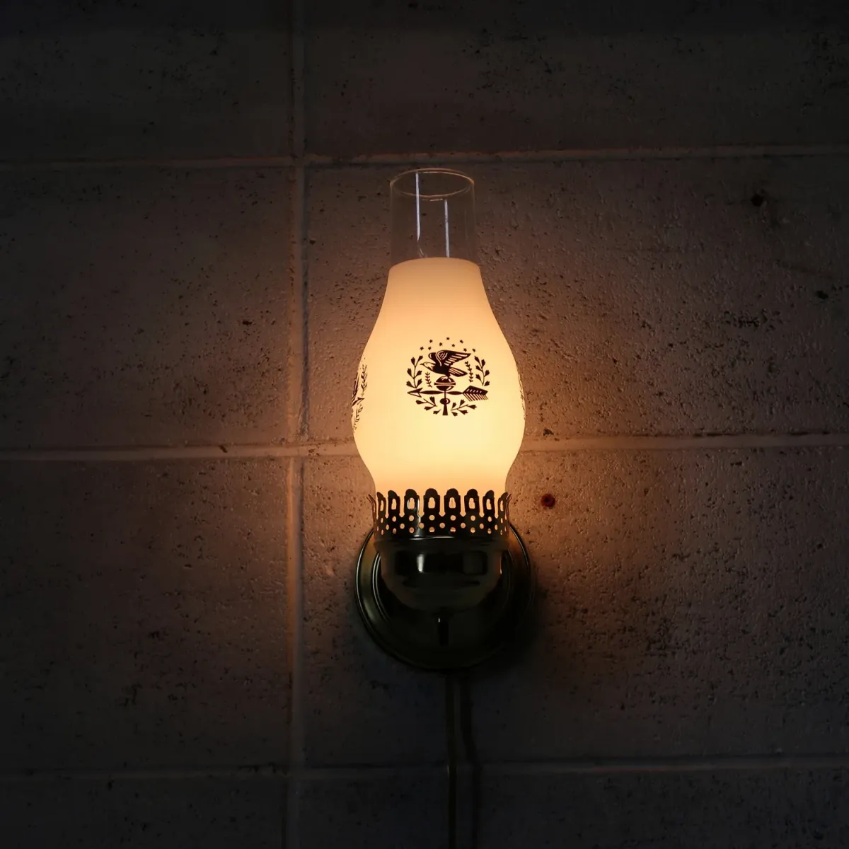 ビンテージ ガラス×メタル ブラケットランプ