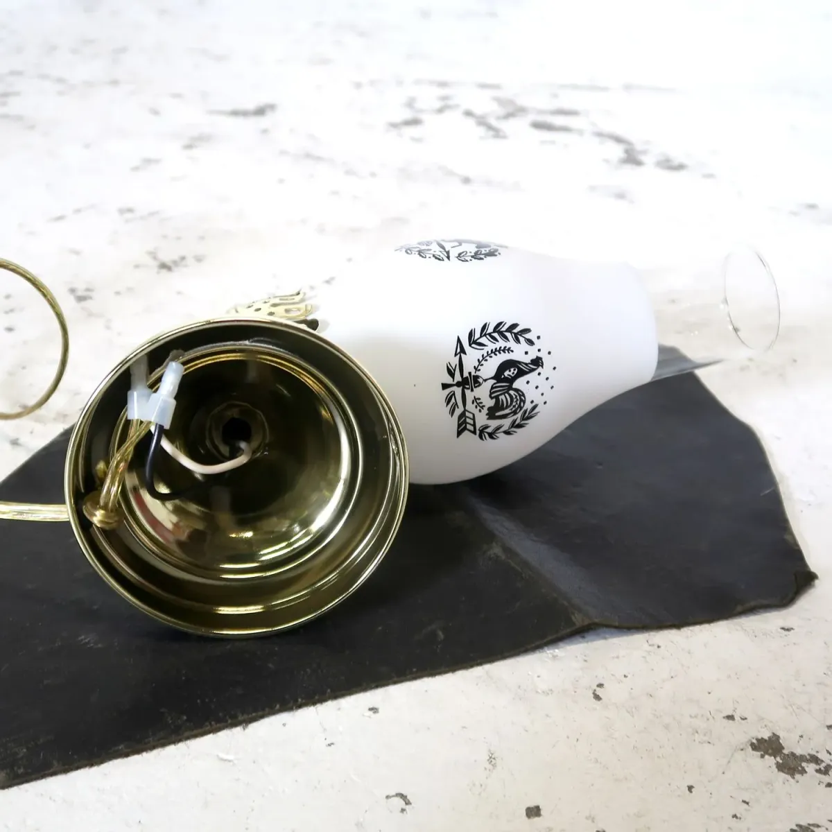 ビンテージ ガラス×メタル ブラケットランプ