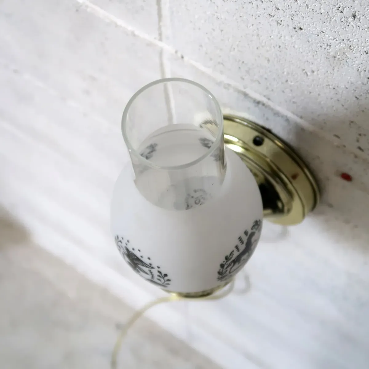 ビンテージ ガラス×メタル ブラケットランプ