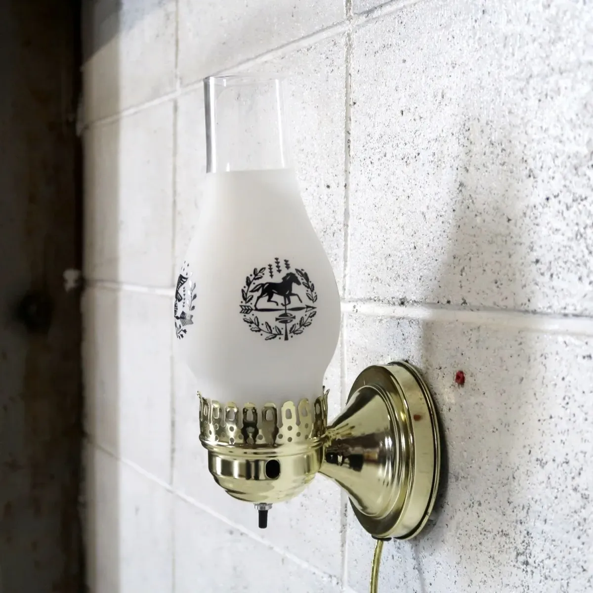 ビンテージ ガラス×メタル ブラケットランプ