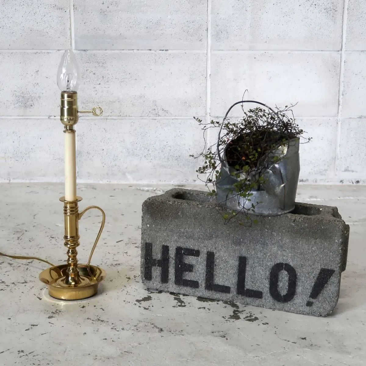 ビンテージ ゴールドメタル キャンドルランプ