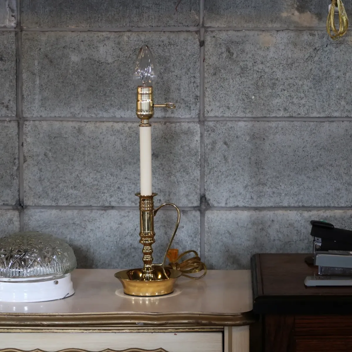 ビンテージ ゴールドメタル キャンドルランプ