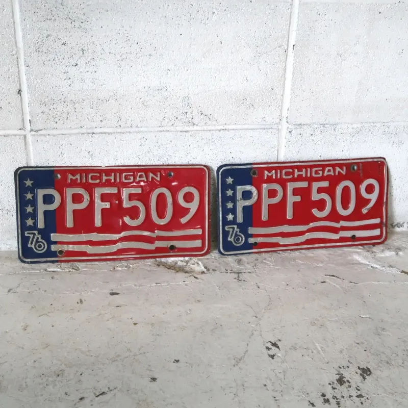 MICHIGAN ビンテージ ナンバープレート ペア