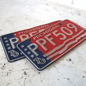 MICHIGAN ビンテージ ナンバープレート ペア
