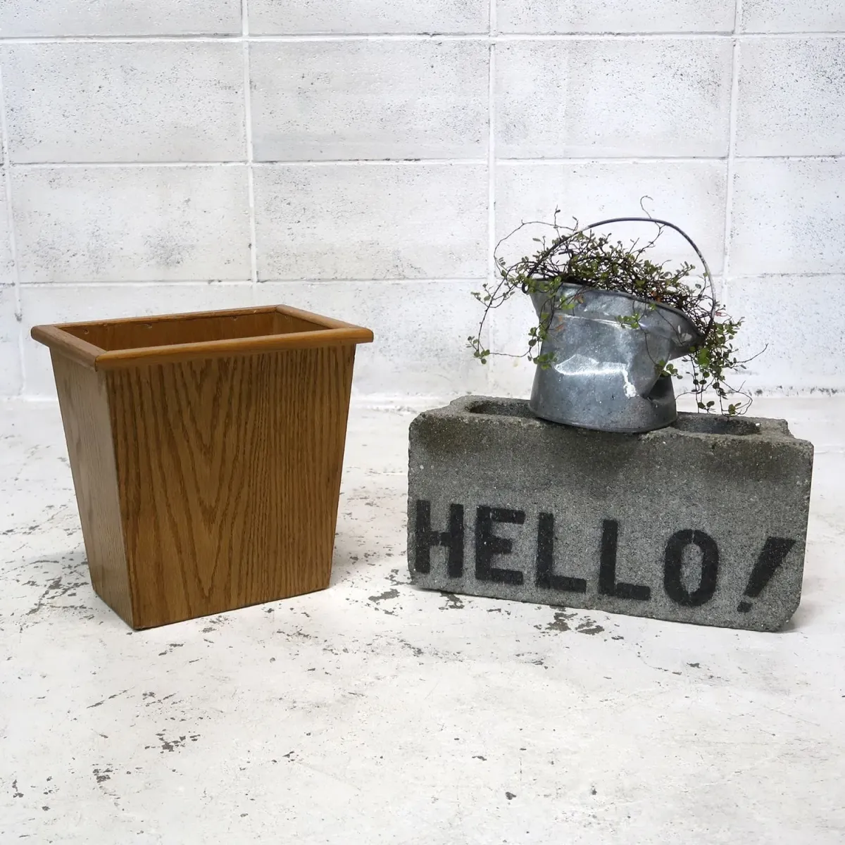 ビンテージ ウッド ゴミ箱