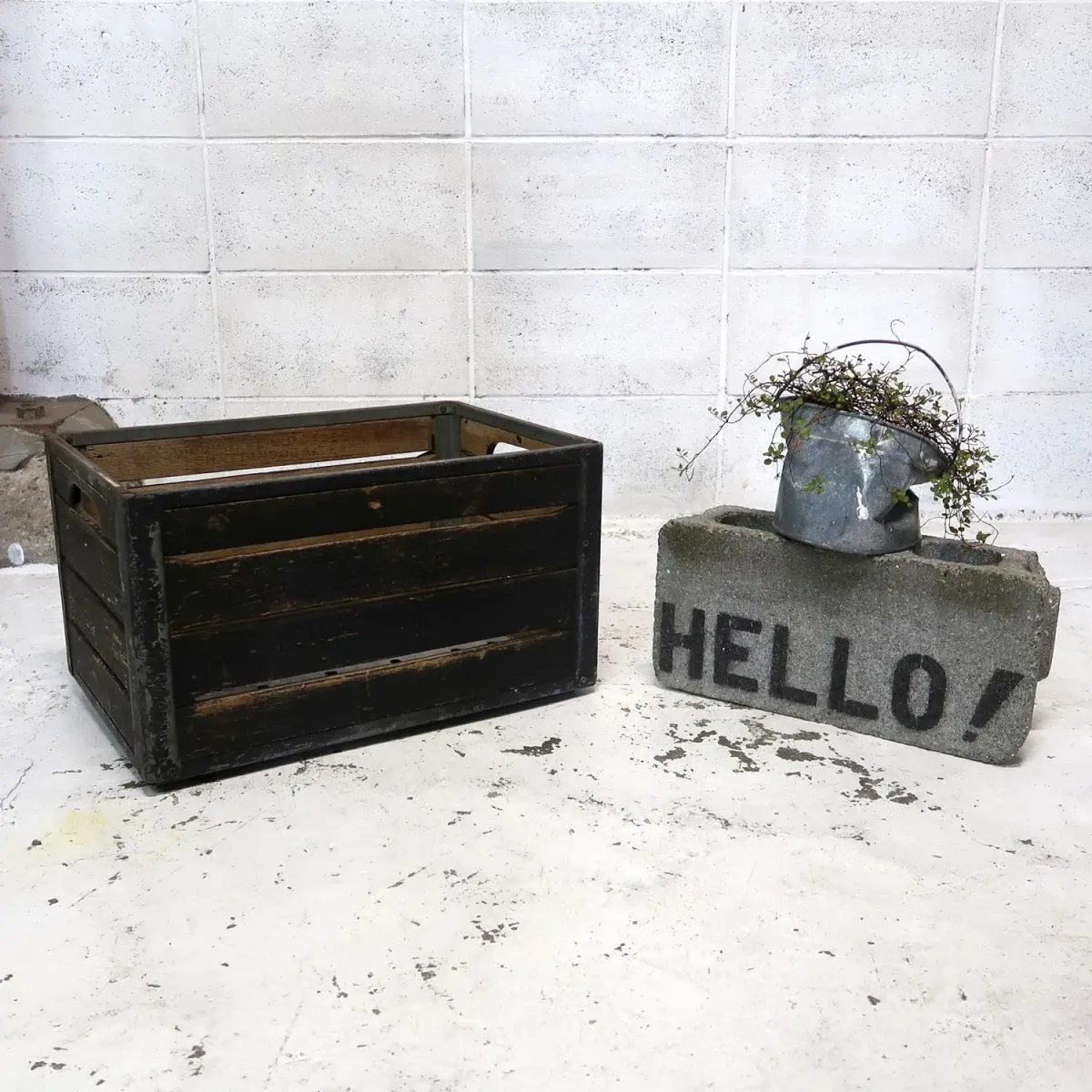 ビンテージ ウッド×メタル ボックス