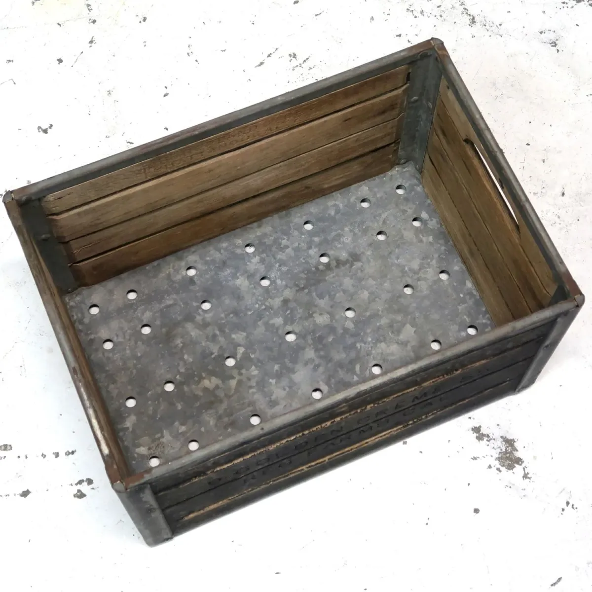 ビンテージ ウッド×メタル ボックス