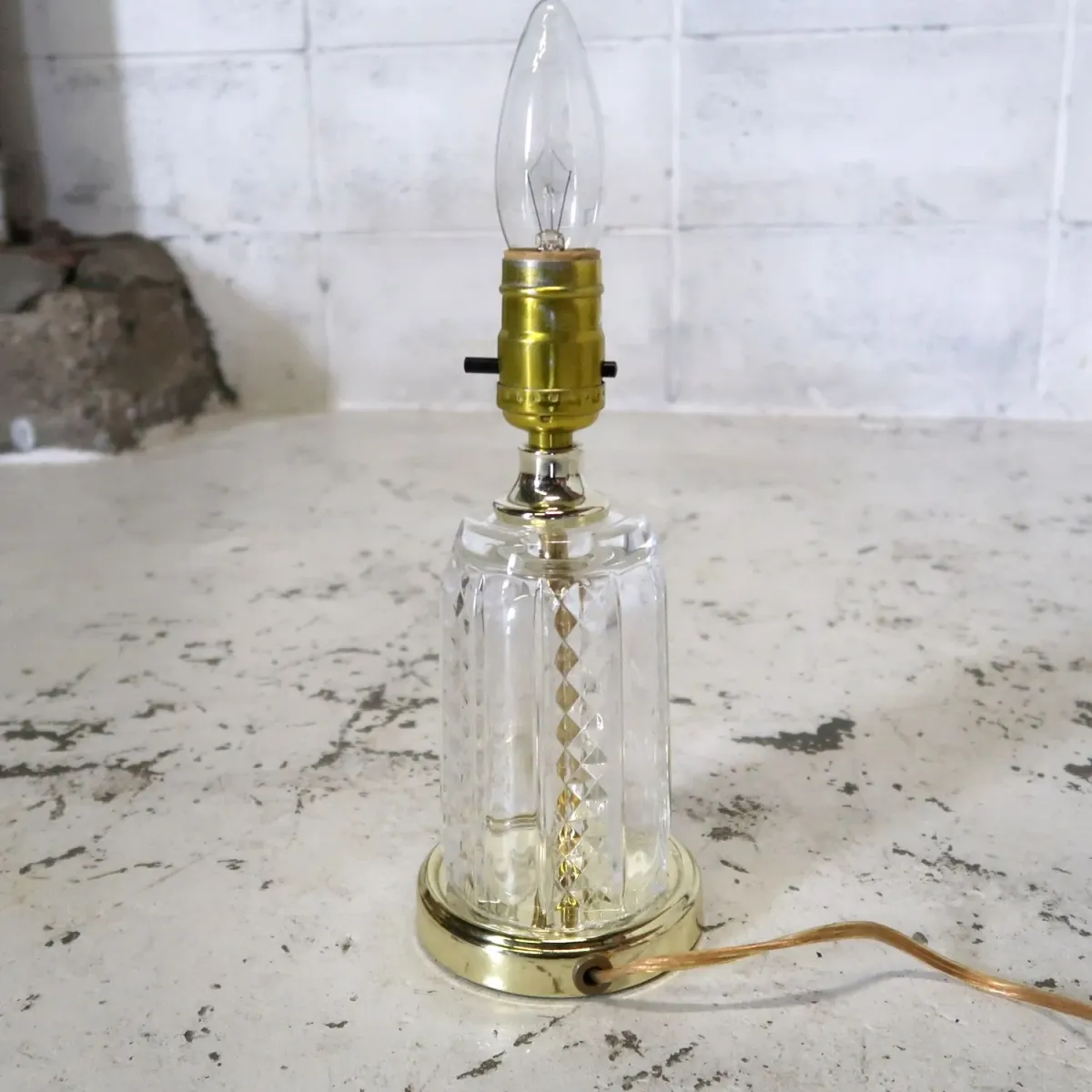 アンティーク ガラスベース テーブルランプ
