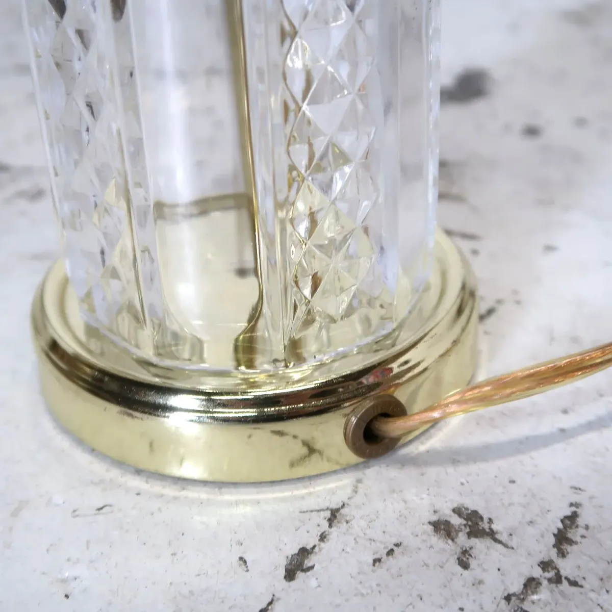 アンティーク ガラスベース テーブルランプ