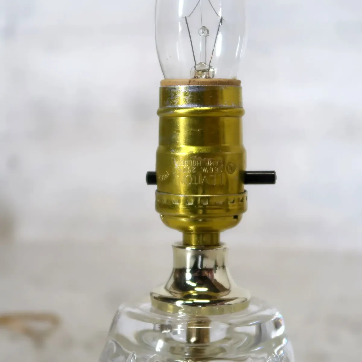 アンティーク ガラスベース テーブルランプ