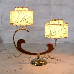 ミッドセンチュリー ファイバーテーブルランプ 2灯