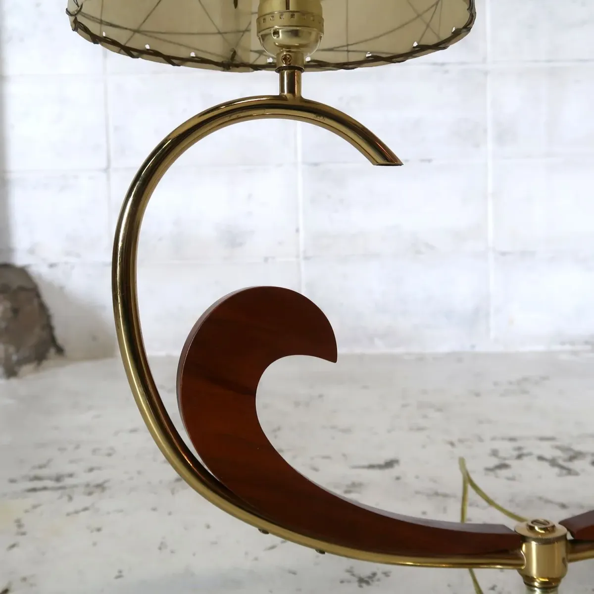 ミッドセンチュリー ファイバーテーブルランプ 2灯