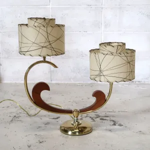 ミッドセンチュリー ファイバーテーブルランプ 2灯