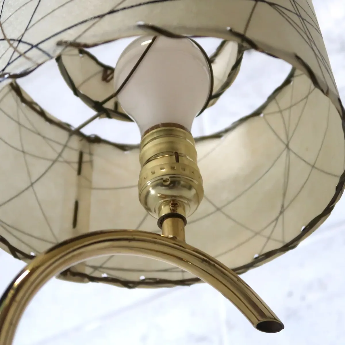 ミッドセンチュリー ファイバーテーブルランプ 2灯