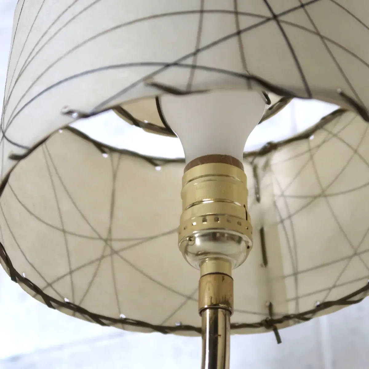 ミッドセンチュリー ファイバーテーブルランプ 2灯