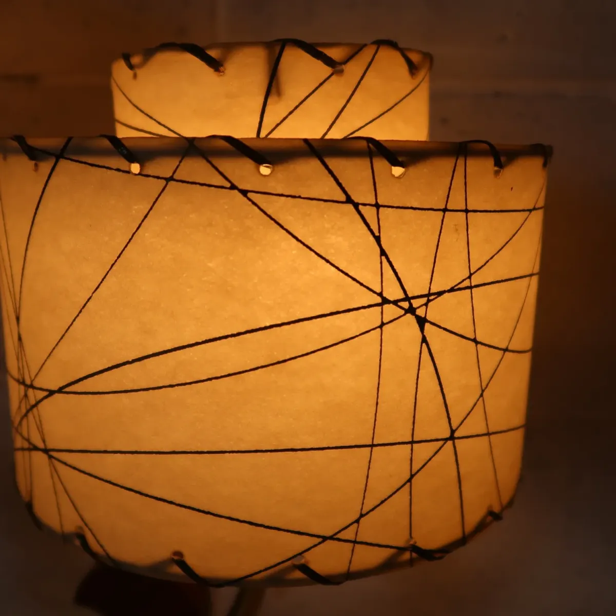 ミッドセンチュリー ファイバーテーブルランプ 2灯