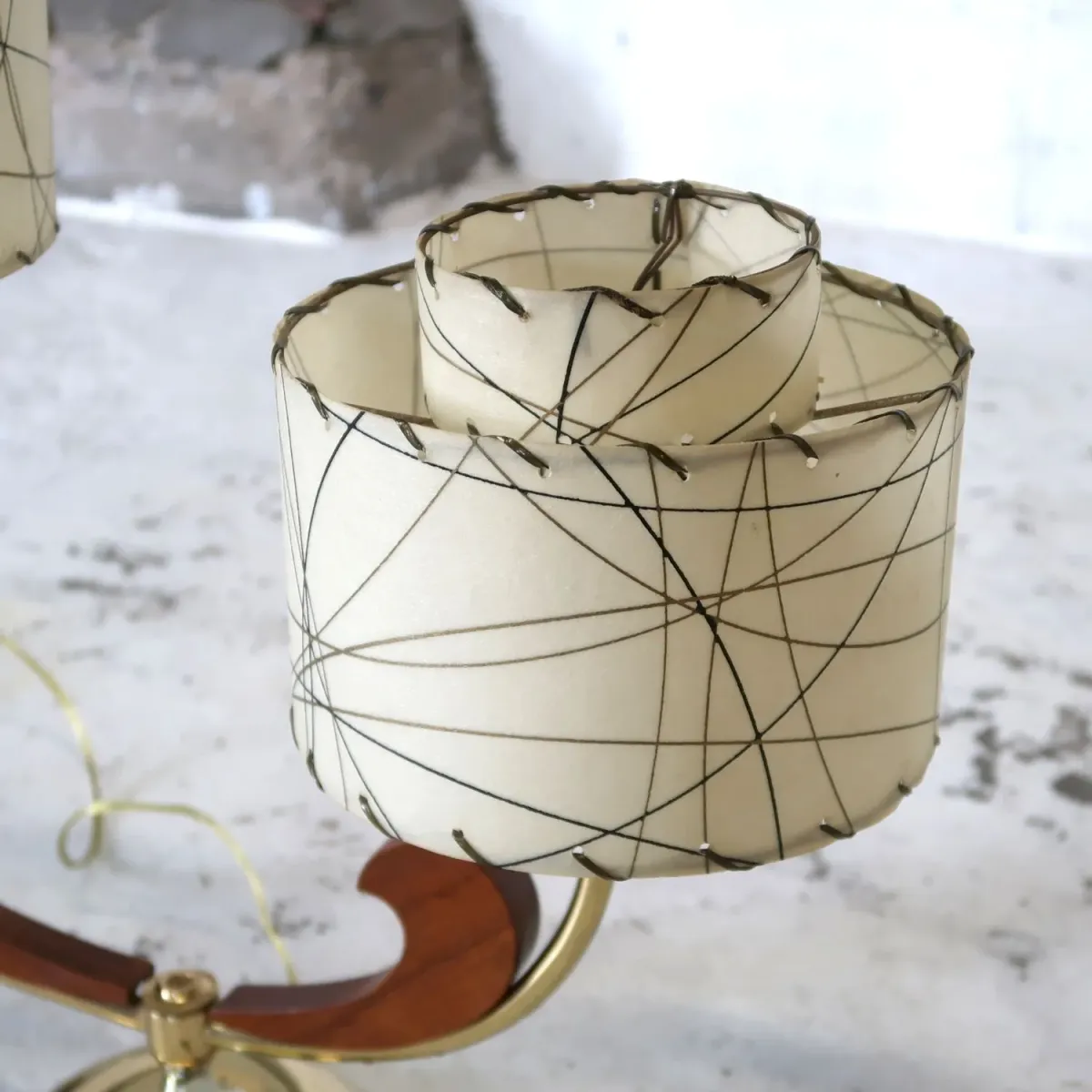 ミッドセンチュリー ファイバーテーブルランプ 2灯