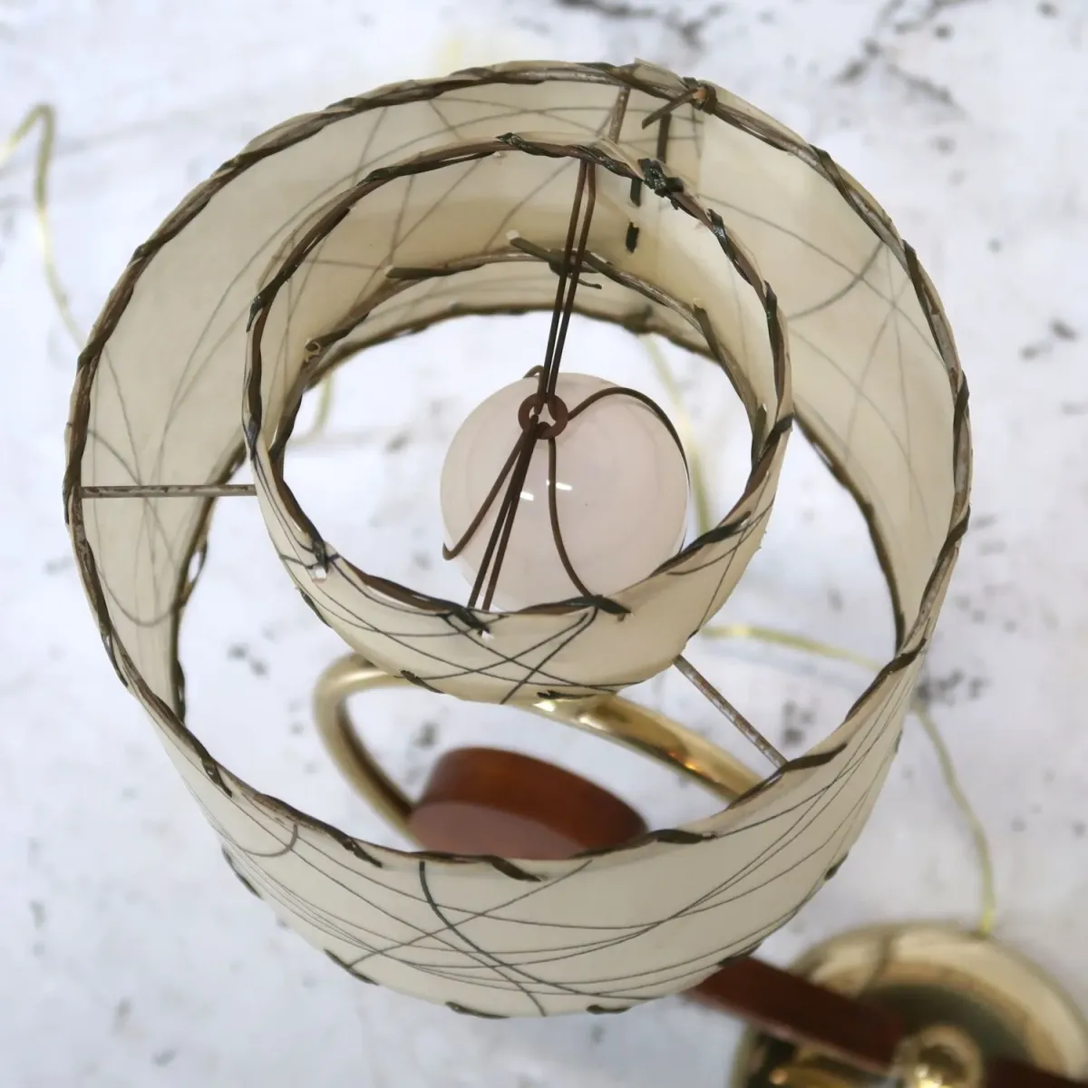 ミッドセンチュリー ファイバーテーブルランプ 2灯