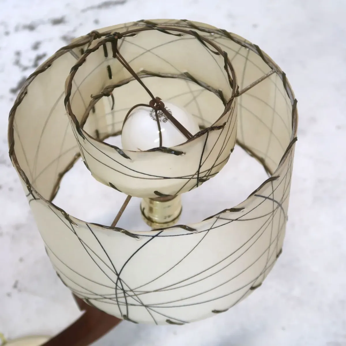 ミッドセンチュリー ファイバーテーブルランプ 2灯