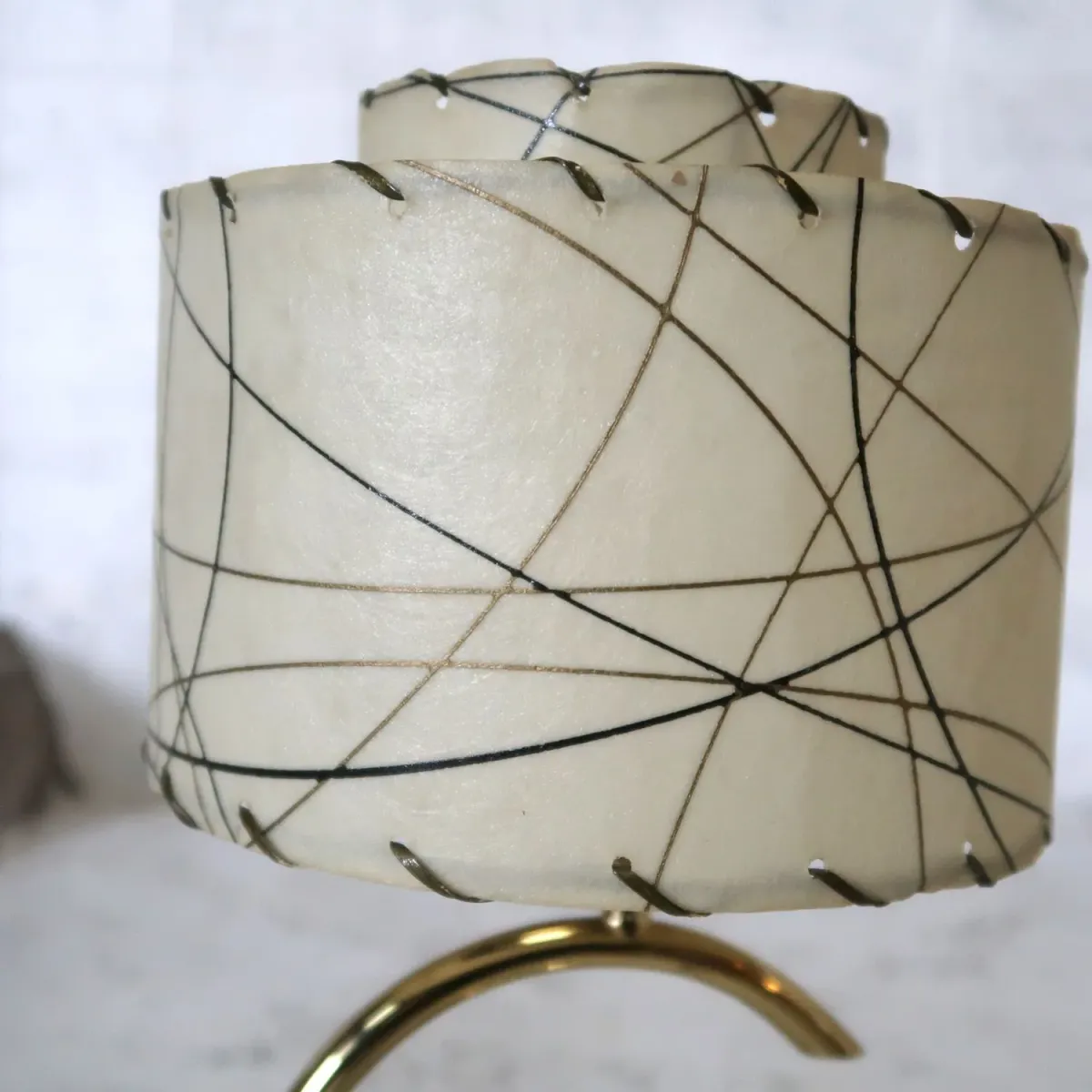 ミッドセンチュリー ファイバーテーブルランプ 2灯