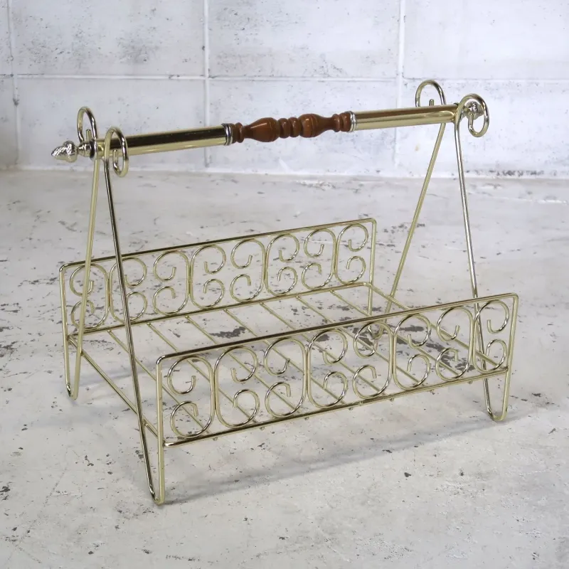 アンティーク ワイヤーメタル マガジンラック