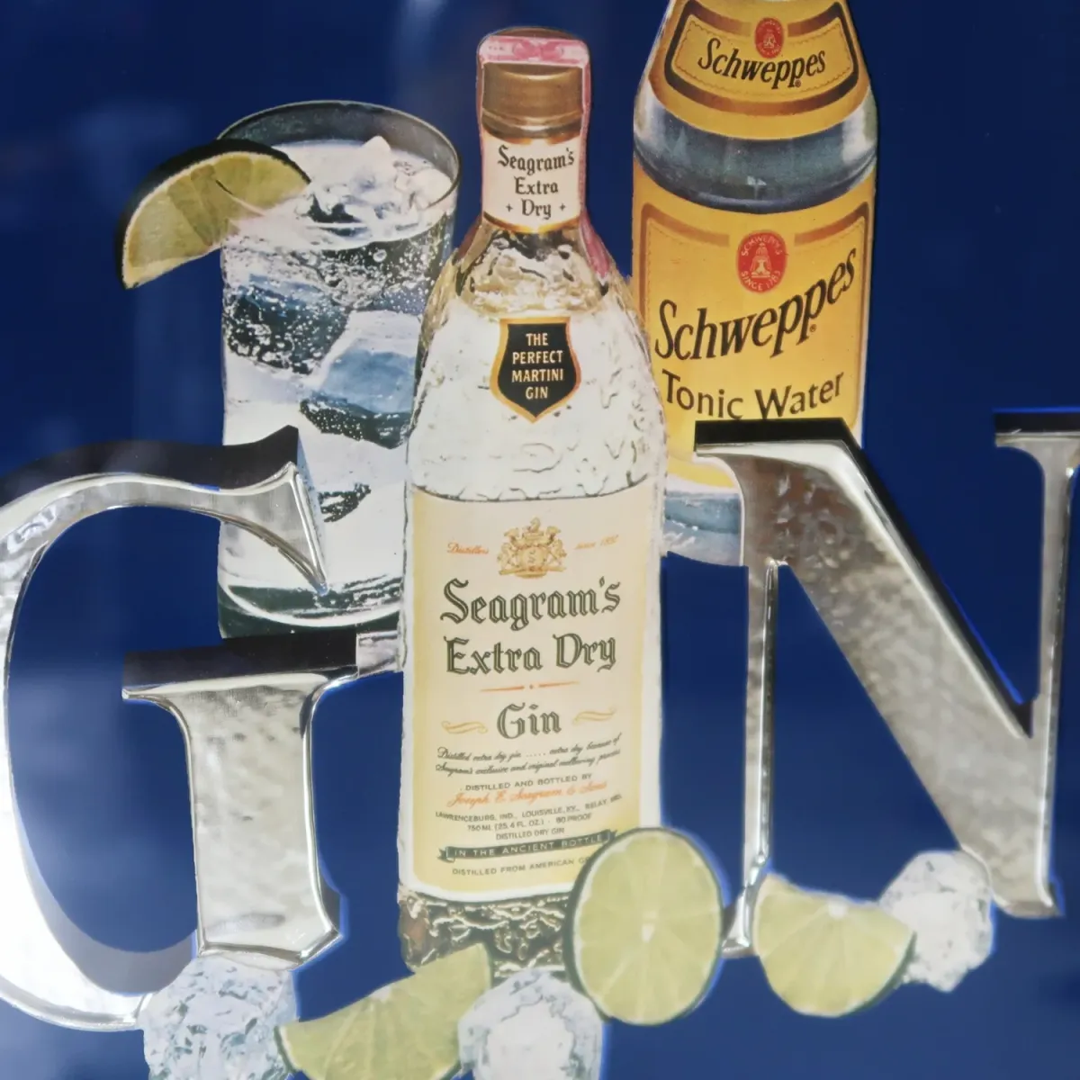 Seagram's×Schweppes ビンテージ パブミラー