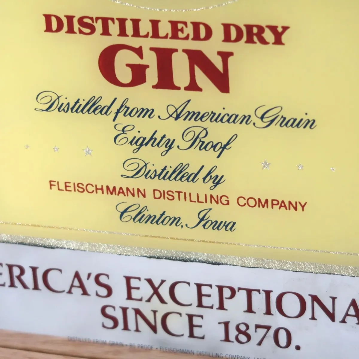 FLEISCHMANN'S GIN ビンテージ パブミラー
