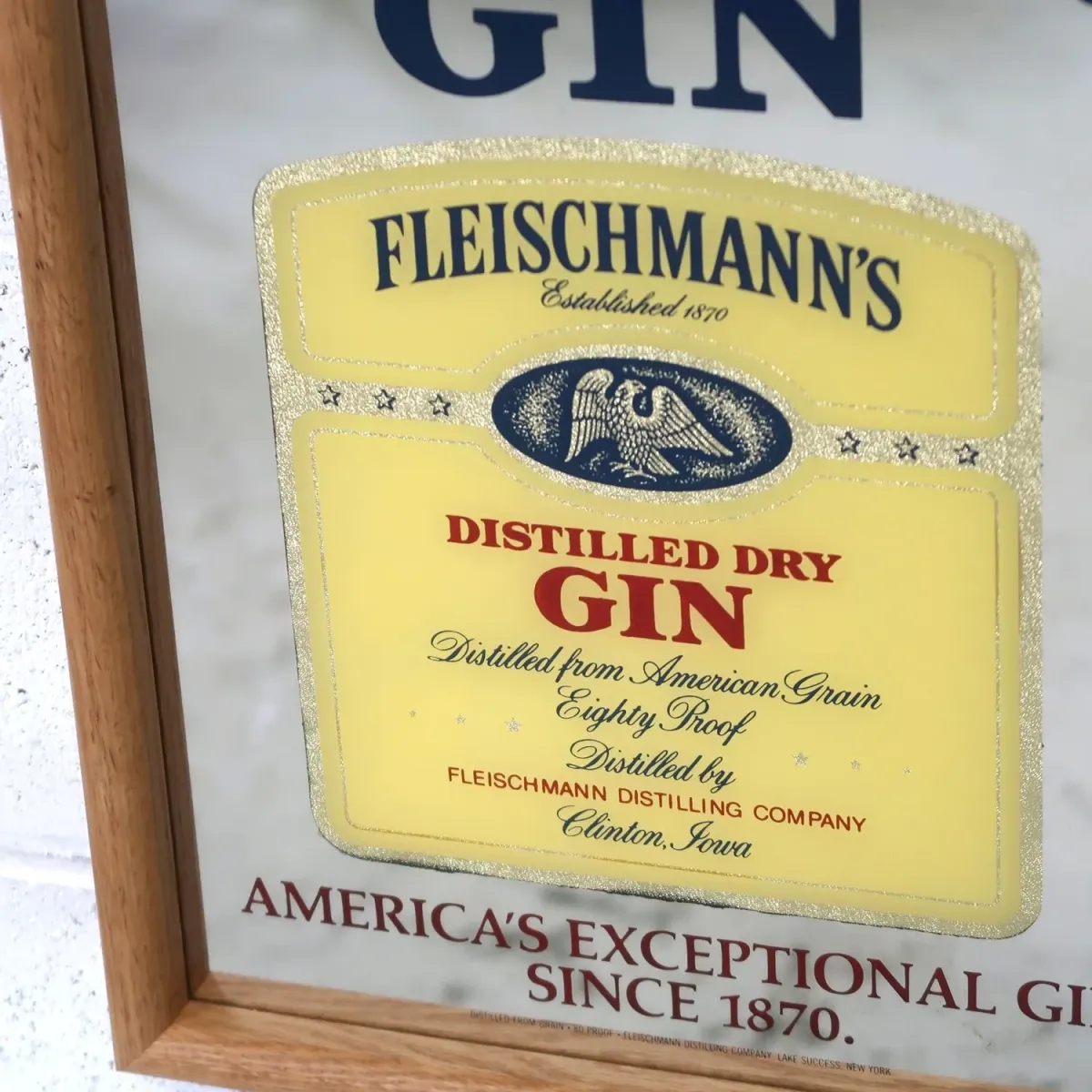 FLEISCHMANN'S GIN ビンテージ パブミラー